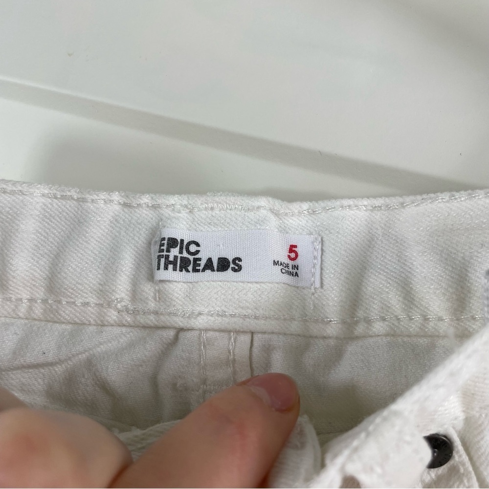 EPIC THREADS white denim Bermuda shorts for Girls adjustable waist size 5 - Picture 6 of 14